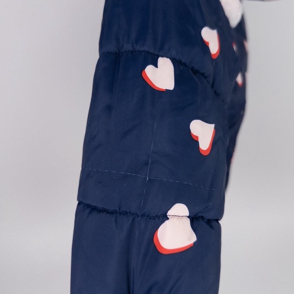 The Marc Jacobs Heart Printed Hooded Puffer Coat Navy Blue Pink Size 18 months - Picture 11 of 11